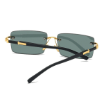 Óculos De Sol Sem Aro De Designer – Tons Retrô De Lentes De Corte UV400