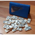 Jogo De Dominó  De Osso Profissional Com 28 Peças Com Estojo De Maleta Com Cores-envio imediato