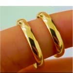 aliança lisa feminino masculino anel 100% Moeda Antiga  4mm casamento noivado cor de ouro 18k