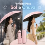 Mini Guarda-Chuva Portátil Dobrável Compacto UV UPF50+ Anti Chuva Sol Bolsa Feminina