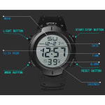 Relógio Esportivo Digital Tático À Prova D'água LED Cronógrafo Pulseira De Silicone Para Homens