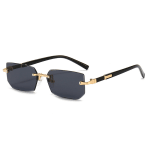 Óculos De Sol Vintage Ri mless Design Elegante Armação Dourada Hip Hop UV400