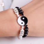 Conjunto De Pulseira De Corda Yin Yang Preto E Branco Para Casais Combinando Joias De Amizade
