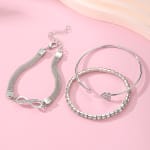Conjunto De Pulseiras Da Moda-Corrente De Cobra De Diamante Brilhante E Infinity Bang les
