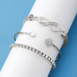 Conjunto De Pulseiras Da Moda-Corrente De Cobra De Diamante Brilhante E Infinity Bang les