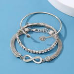 Conjunto De Pulseiras Da Moda-Corrente De Cobra De Diamante Brilhante E Infinity Bang les