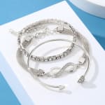 Conjunto De Pulseiras Da Moda-Corrente De Cobra De Diamante Brilhante E Infinity Bang les