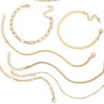 Conjunto De Pulseira De Corrente Em Camadas VMI Para Mulheres-6 Peças De Joias Minimalistas Empilháveis , Acessórios De