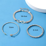 Conjunto De Pulseiras Da Moda-Corrente De Cobra De Diamante Brilhante E Infinity Bang les