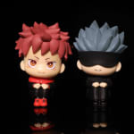 Feitiço figura de luta versão Q cabeça grande Gojo Go nóweed Yuren Fu Hei Hui rosa selvagem sentado postura modelo decor