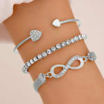 Conjunto De Pulseiras Da Moda-Corrente De Cobra De Diamante Brilhante E Infinity Bang les