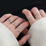 Anel De Letra Az Ajustável Em Prata Moderno Com Diamantes Micro Pave , Presente Perfeito Para Mulheres