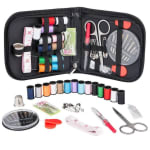 Kit Costura Viagem Acessórios Agulhas Linha Tesoura Bolsa c/ Zíper Completo