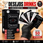Jogo erótico de cartas Desejos e Drinks baralho para casal casais namorados 18+ adulto Faz ou Bebe