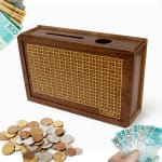 Cofre Caixa De Dinheiro 1.000 e 10.000  Reais Cofrinho Madeira Mdf Luxo Wood Box