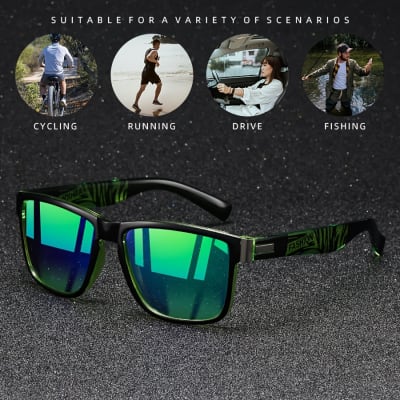 Novos Óculos De Sol Esportivos Unissex , Armação Quadrada De Proteção UV Para Pesca E Viagens Ao Ar Livre