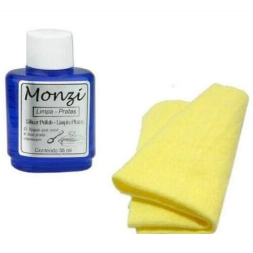 Limpa Pratas Monzi Original 35ml com Flanela