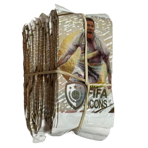Kit 200 Cards Figurinhas FIFA ICONS 50 Pacotinhos Jogadores Lendas Do Futebol Cartas de Bater Bafô