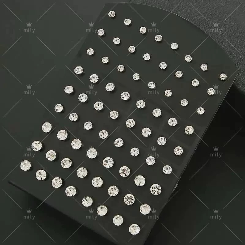 kit 36 Pares De Brinco Aço Inox Cirúrgico Pedra Colorido  Antialergico Não Enferuja