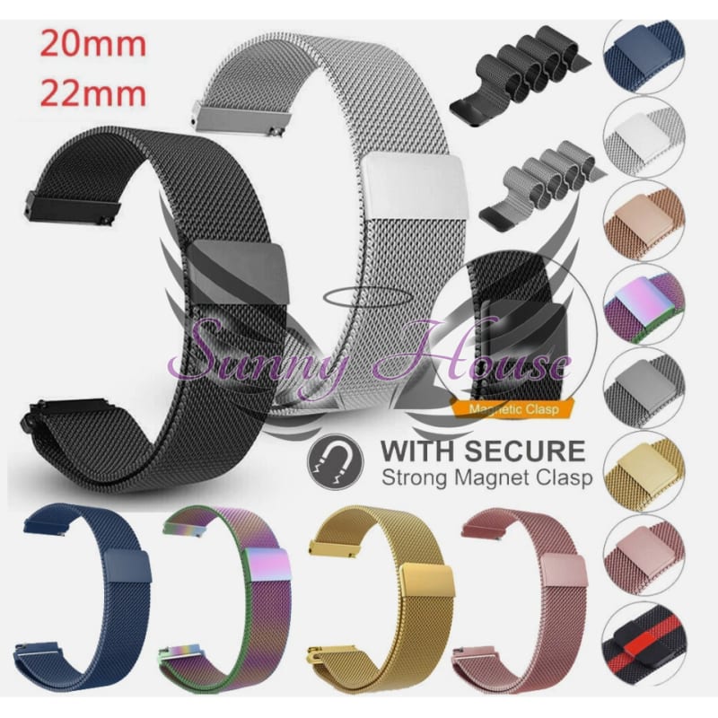 Pulseira Metal Para Galaxy Watch3 41/45 Active2 Amazfit Bip GTR42/47mm GTS GTR3PRO 20/22mm
