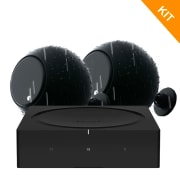 Gallo Micro Habitat i satin black og Sonos AMP, kit