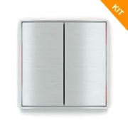 Ekinex EK-ED2-TP-RW, FFseries FORM, Aluminium, 2 x knapp, rød/hvit