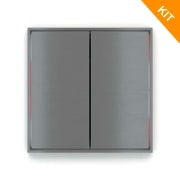 Ekinex EK-ED2-TP-RW, FFseries FORM, Titanium, 2 x knapp, rød/hvit