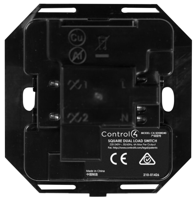 Control4 C4 SDSW240 N Square Dual Load Wireless Switch NCMS