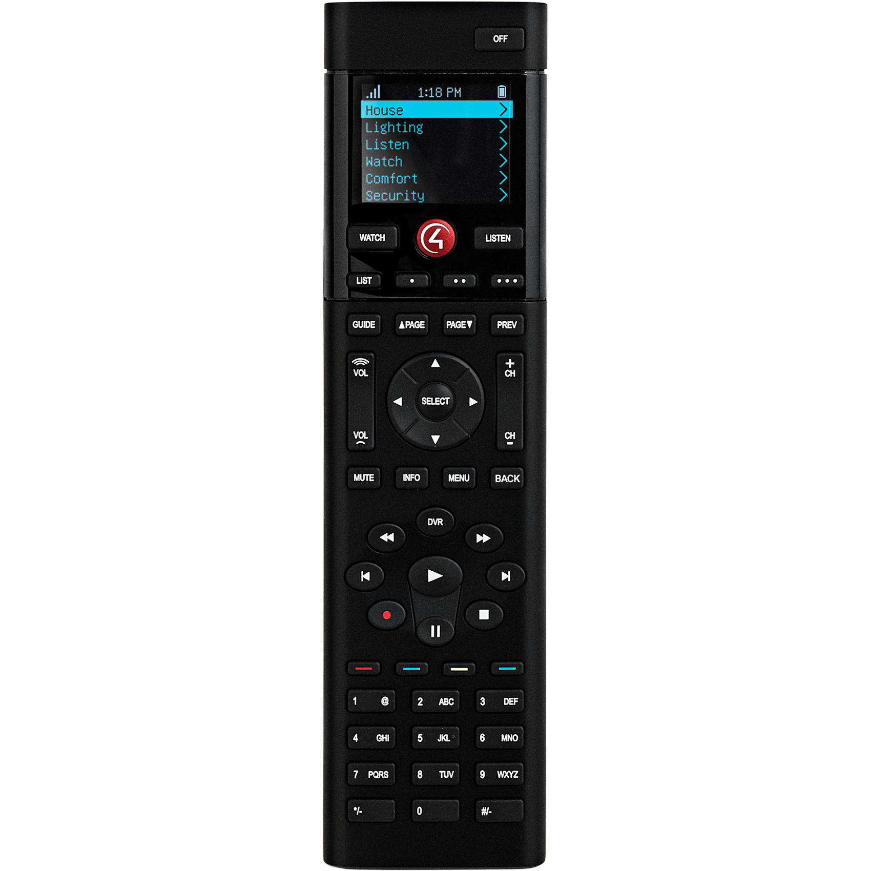Control4 C4-SR260B-Z-B, System remote NCMS