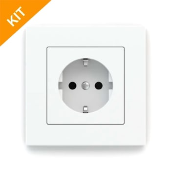 Ekinex EK-PWS-DE, stikkontakt i hvit, Schuko til 71serien (deep)