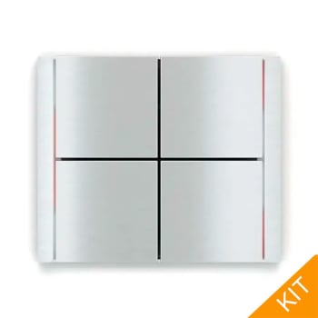 Ekinex EK-ED2-TP-RW, FFseries FLANK, Aluminium, 4 x knapp, rød/hvit