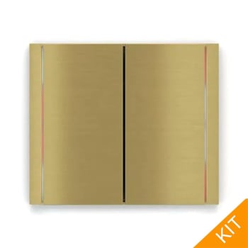 Ekinex EK-ED2-TP-RW, FFseries FLANK, Brass, 2 x knapp, rød/hvit