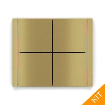 Ekinex EK-ED2-TP-RW, FFseries FLANK, Brass, 4 x knapp, rød/hvit