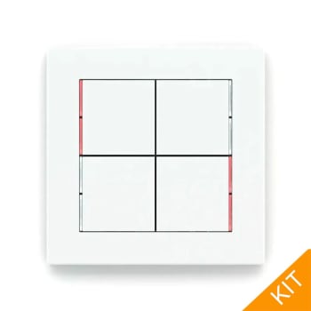 Ekinex E13-RW, 4 x knapp-kvadratisk - 71series i Plastic | White, DEEP