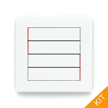 Ekinex E13-RW, 4 x knapp-horisontal - 71series i Plastic | White, DEEP