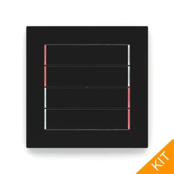 Ekinex E13-RW, 4 x knapp-horisontal - 71series i Plastic | Intense Black, DEEP