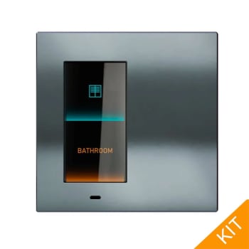 Ekinex Signum EK-EV2-TP, virtuelt knappepanel med display og termostat. Metal HT | Black Metal, DEEP