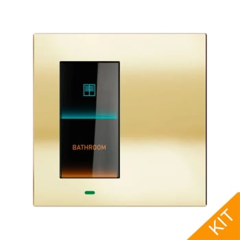 Ekinex Signum EK-EV2-TP, virtuelt knappepanel med display og termostat. Metal HT | Champagne, DEEP