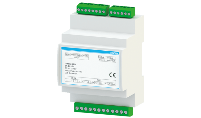 Ekinex EK-GL1-DL, 4 x channel DALI dimmer
