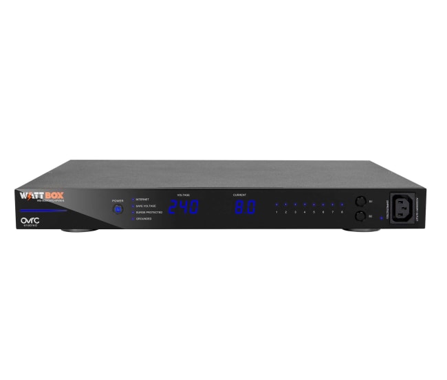 WattBox WB-800ICH1U-IPVM-8, 1U Integrated Faceplate IP Power Conditioner | 8 Individually Metered & Controlled Outlets