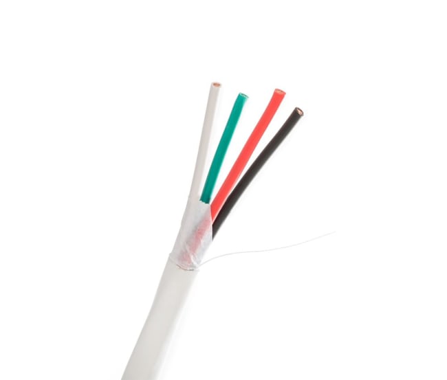 Wirepath SP-124-500-WH, 12-Gauge 4-Conductor CMG Rated Speaker Wire i hvit, 152m rull