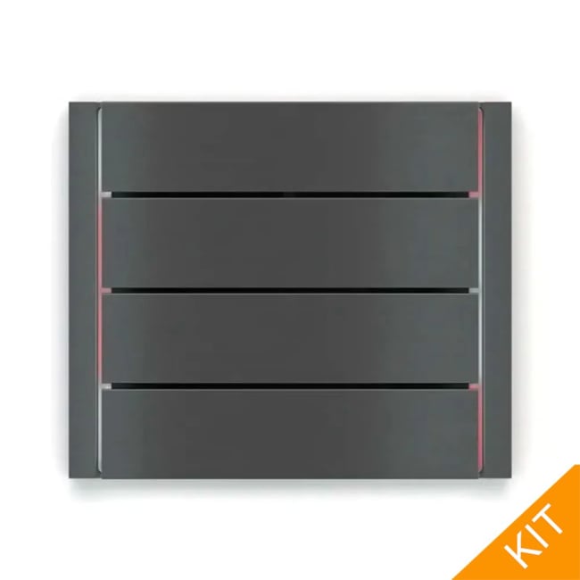 Ekinex EK-ED2-TP-RW, FFseries FLANK, Carbon, 4 x horison., rød/hvit