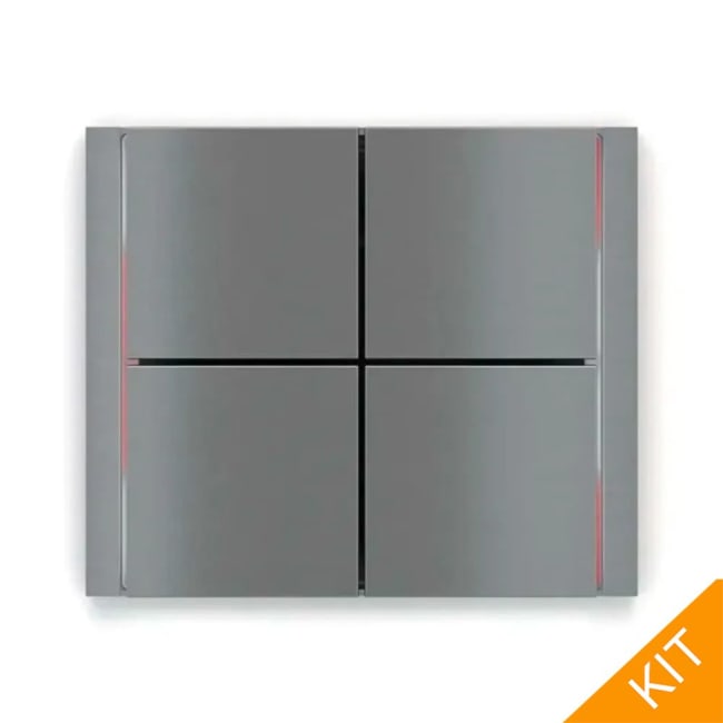 Ekinex EK-ED2-TP-RW, FFseries FLANK, Titanium, 4 x knapp, rød/hvit