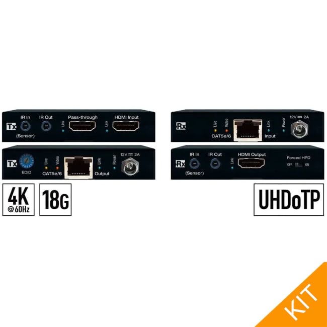 Key Digital KD-EX18G, 4K with HDR HDMI Extender Tx + Rx Kit