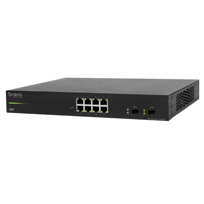 Araknis AN-220-SW-F-8-POE, L2 Managed Gigabit Switch with Partial PoE | 8 Plus 2 Front Ports