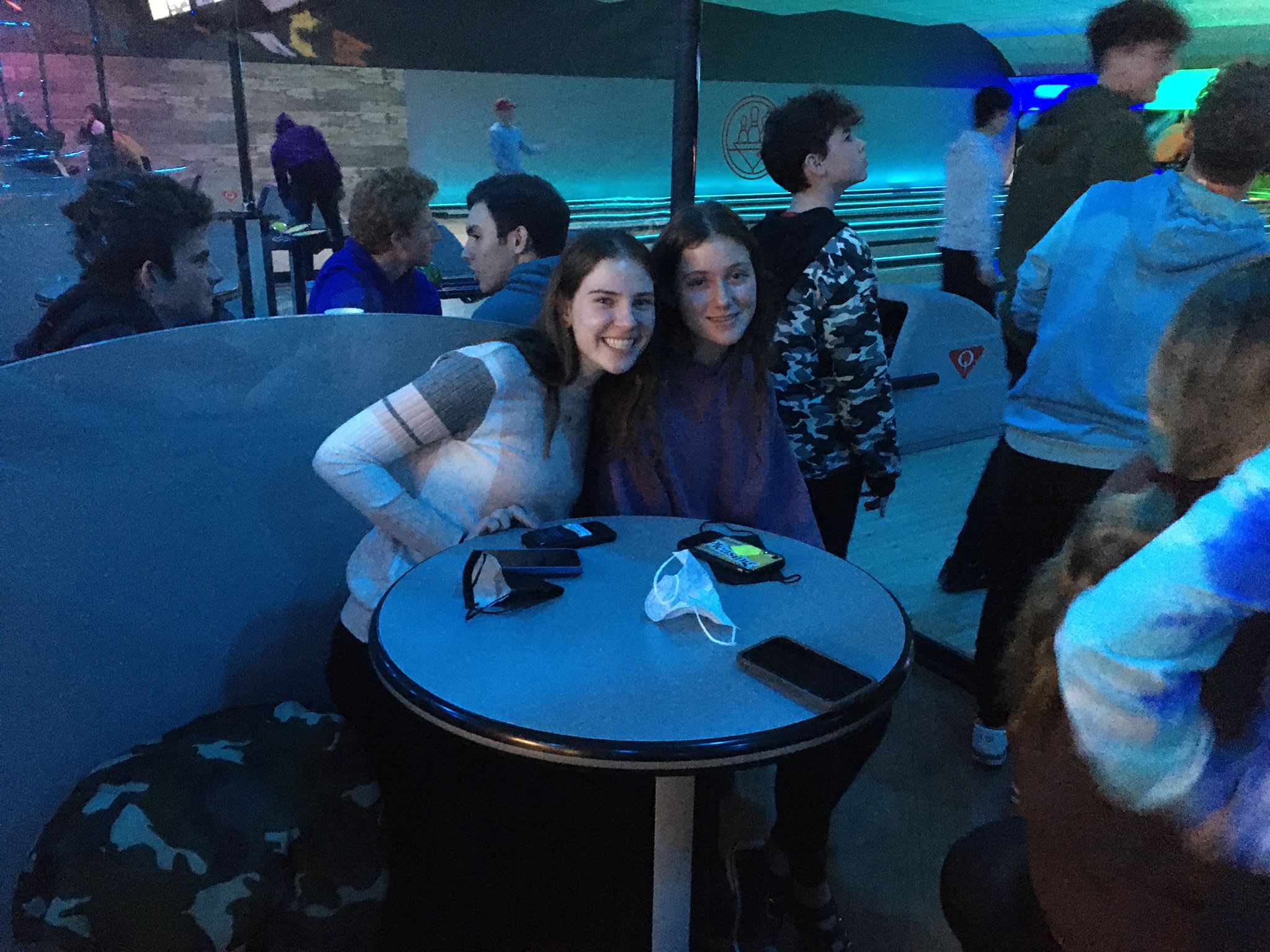 Teens and Fellows enjoying bowling in the Five Towns