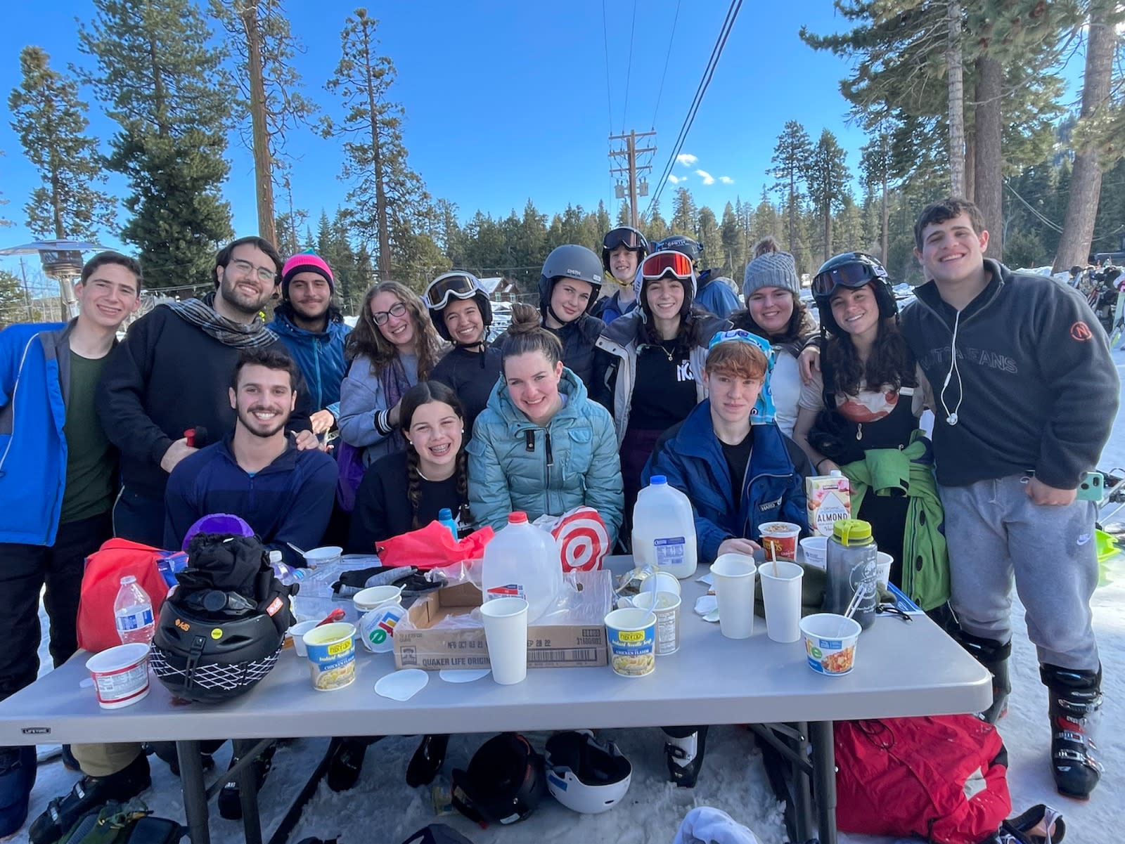 West Coast Shevet Glaubach Fellows and teens enjoying the slopes together
