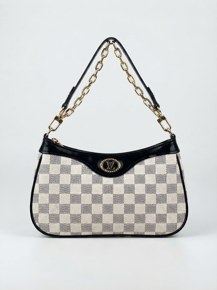 Black and Gray Louis Vuitton Checkered Shoulder Bag