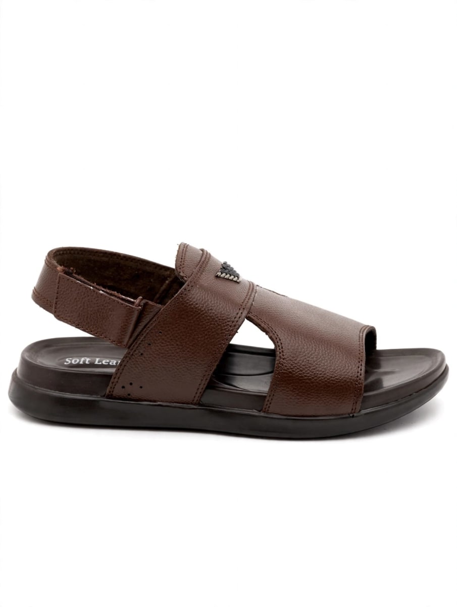 Emporio Armani Brown Leather Sandal