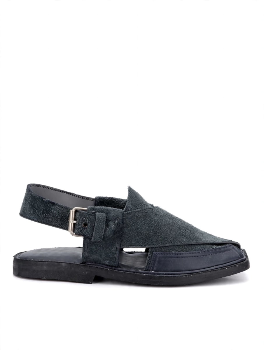 Charcoal Suede Peshawari Chappal